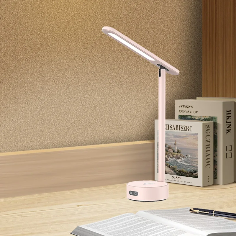 

Folding wireless rechargeable reading desk lamp dimmable portable smart usb
