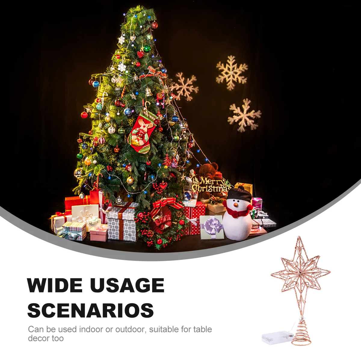 

Metal Star Tree Topper Gold Eight Pointed for Christmas Tree Festival Party Decoration Ornament Metal Star Festival Treetop