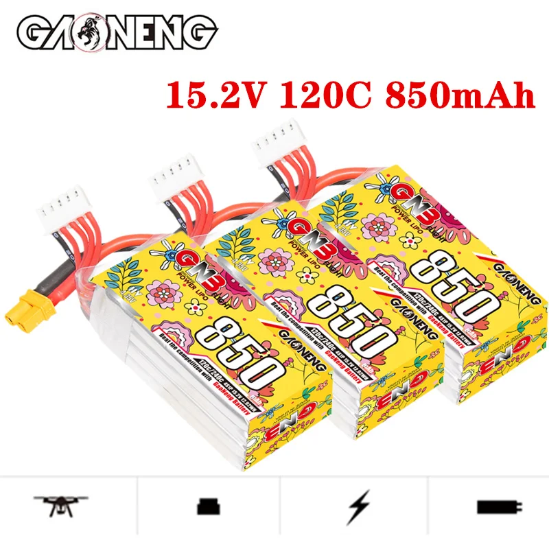 

GAONENG GNB 4S 15,2 В 850 мАч HV 120C LiPo аккумулятор Cinelog Cinewhoop запасные части для радиоуправления гоночный самолет FPV аккумулятор 15,2 В