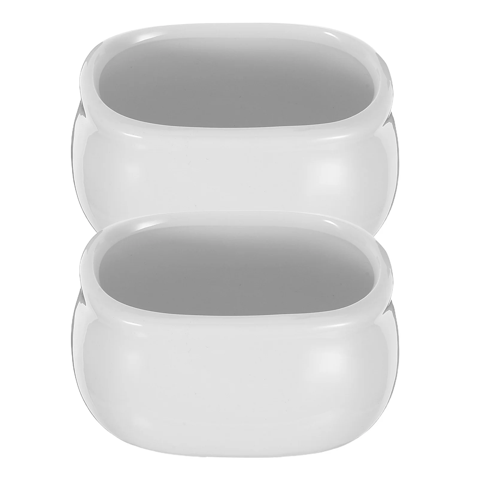 

2Pcs White Porcelain Sugar Packet Holder Tea Bag Holder Dish Multifunctional Small Ceramic Bowls Kitchen Use Sugar Bowls