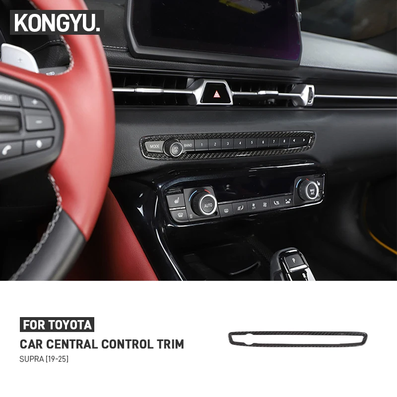 

For Toyota GR Supra MK5 A90 A91 2019-2025 Real Dry Carbon Fiber Car Center Control Volume Knob Button Frame Trim Cover Sticker