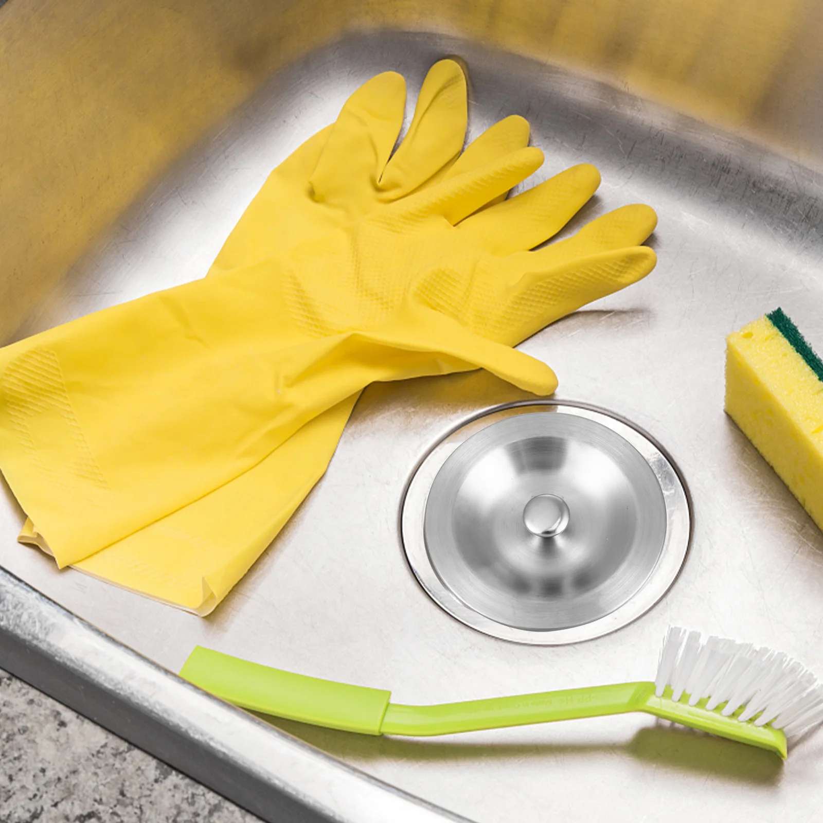 1 stks Rvs Gootsteen Stopper Voor Keuken Afvoer Vuilophaal Platte Zuigkracht Metalen Plug Gemakkelijk Verwijderen Keuken Benodigdheden