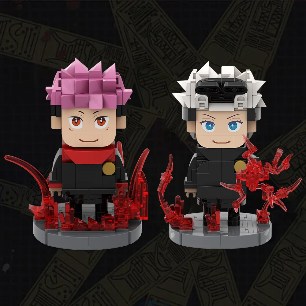 

MOC Animation Jujutsu Kaisen Building Blocks Magician Gojo Satoru and Knotweed Hishito Creative Brickheadz Figure Brick Toy Gift