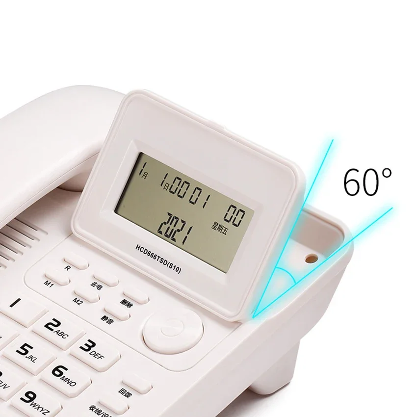 Tilt Display Corded Phone with Caller ID, Speakerphone, 5 Levels of Brightness and Volume, Landline Phone for Home Office