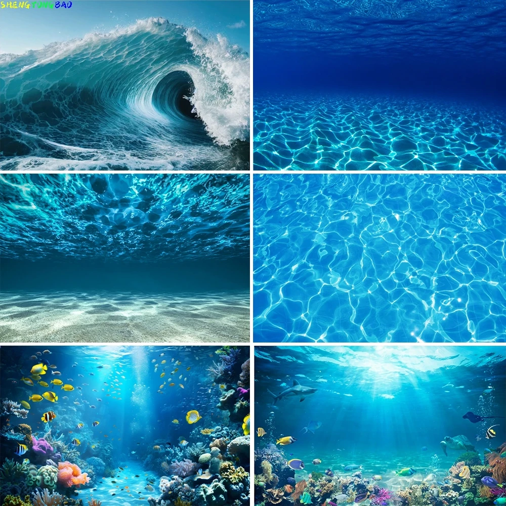 Underwater World Seabed Photography Background Undersea Sunlight Deep Water Sun Ray Baby Portrait  Photo Studio Backdrops MY-01