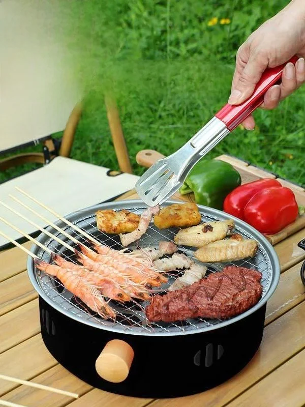 Портативная уличная одноразовая печь для барбекю, круглая печь для фруктового угля, кулачковая печь, маленькая домашняя печь из нержавеющей стали