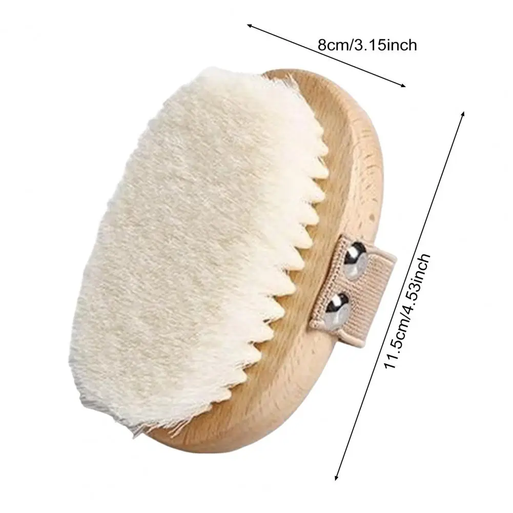 Bath Brush with Beech Wood Handle Soft Nylon Bristles Gentle Exfoliation Body Brush Hanging Shower Brush Bath Accessories