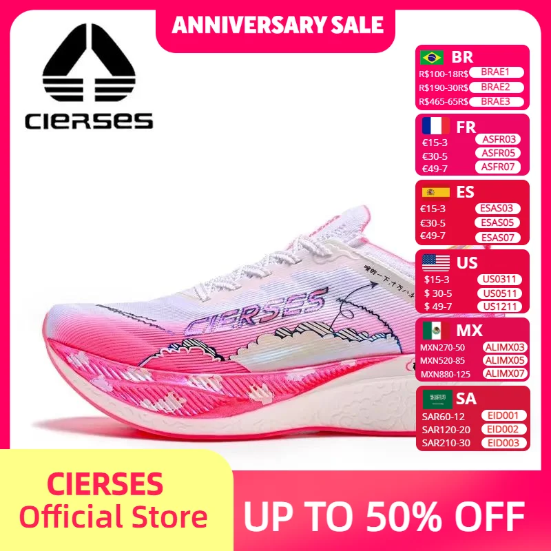 

CIERSES Carbon fiber plate Marathon Running Racing Shoes Men Professional Stable Support Shock-relief Rebbound Training shoes