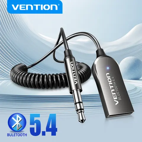 Vention Bluetooth 5.4 Aux 어댑터 무선 자동차 Bluetooth 수신기 USB 3.5mm 잭 오디오 음악 마이크 핸즈프리 자동차 스피커