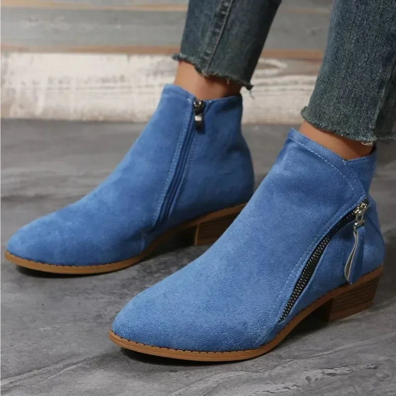 Women Ankle Boots  Autumn Low Heels Boots Platform Sexy Ladies Khaki Pumps Boots Shoes 2023 New Winter Womens Boots