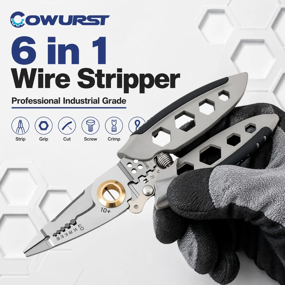 alicates profesionales 6 en 1 para pelar cables cortador de cables electricos multifuncional herramienta de crimpado pelacables y herramienta de agarre de tornillos para electricistas