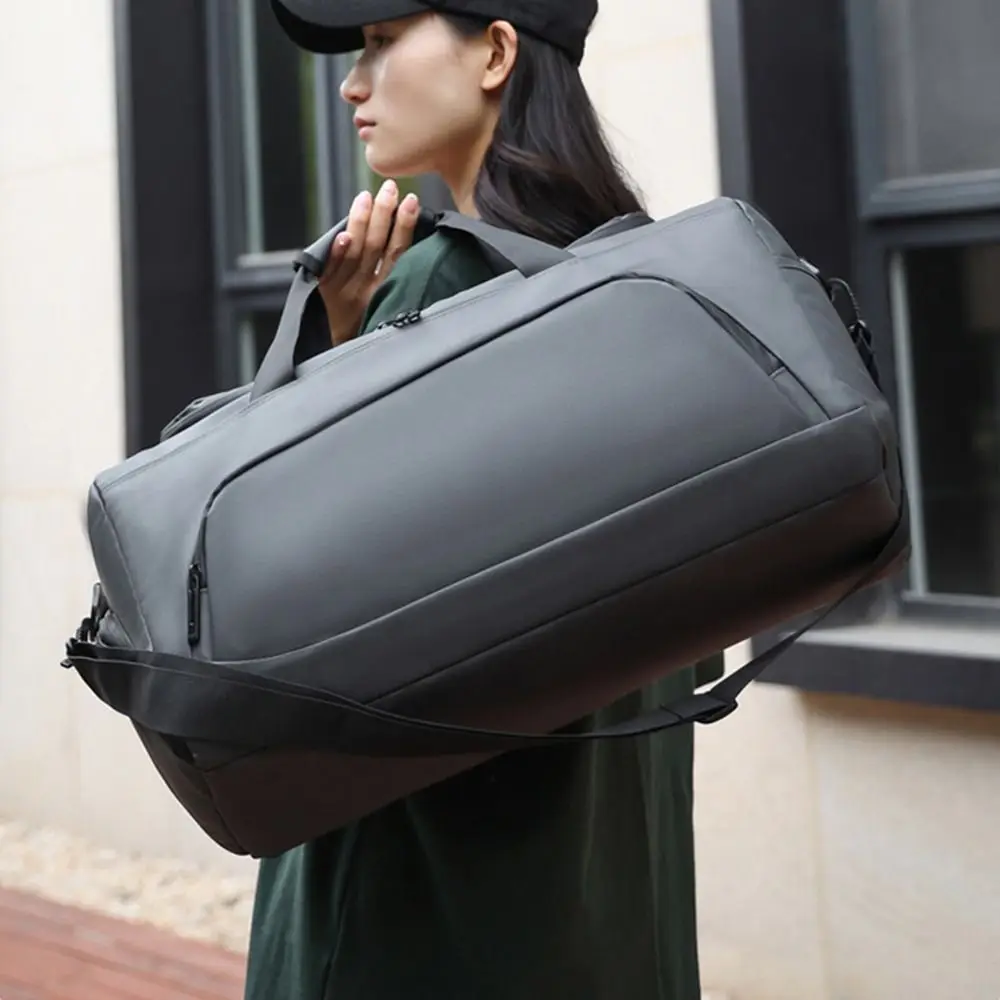 大容量トラベルダッフルバッグ-防塵-シューズコンパートメント付き-ジムショルダーバッグ-ポータブル防水スポーツフィットネスバッグ