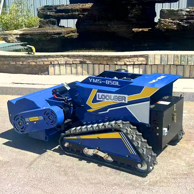 Customized CE EPA Approved All Terrain Grass Cutter Garden Crawler Remote Control Robot Flail Mower Cutting Width 800 1000