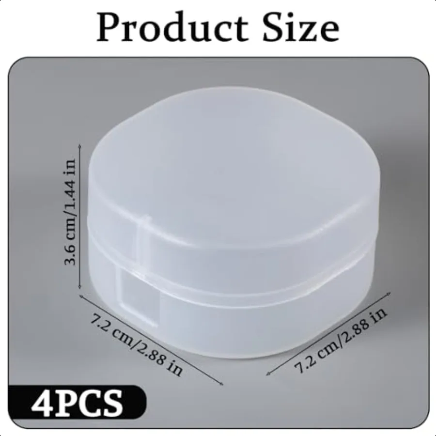 4 個のプラスチック化粧品コットンラウンドホルダーポータブルラウンドメイクアップスポンジホルダー旅行用密封化粧品パッドホルダー C に適しています