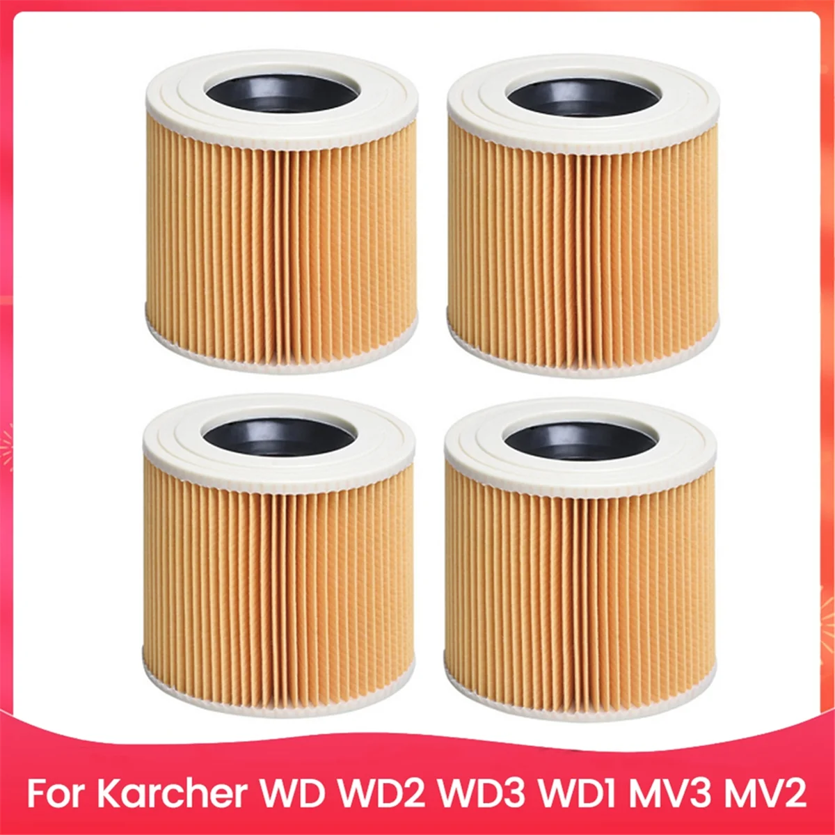 

4 шт., сменный фильтр для пылесоса для влажной и сухой уборки для Karcher WD WD2 WD3 WD1 MV3 MV2, аксессуары для бытовых чистящих средств