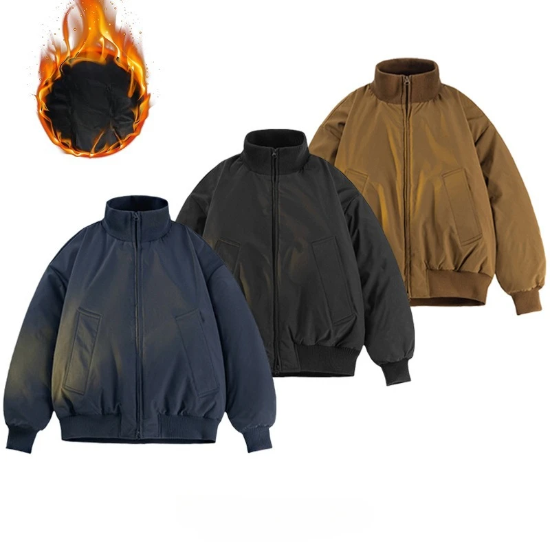 سترة American Retro Pilot سترة قطنية دافئة للرجال سترة قطنية قصيرة متينة وسيم سميكة عصرية