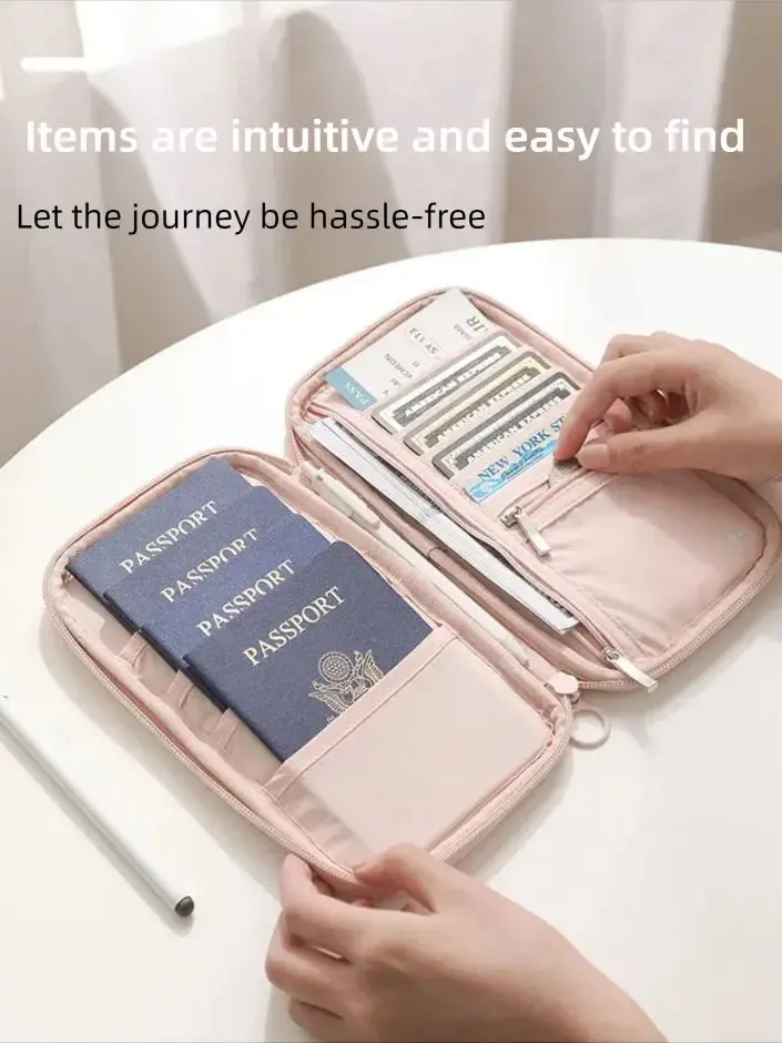 RFID Blocking Passport Holder Travel Wallet Durable Anti-Theft Card Slots Protective Case Flights Travel Organizer for Women Men
