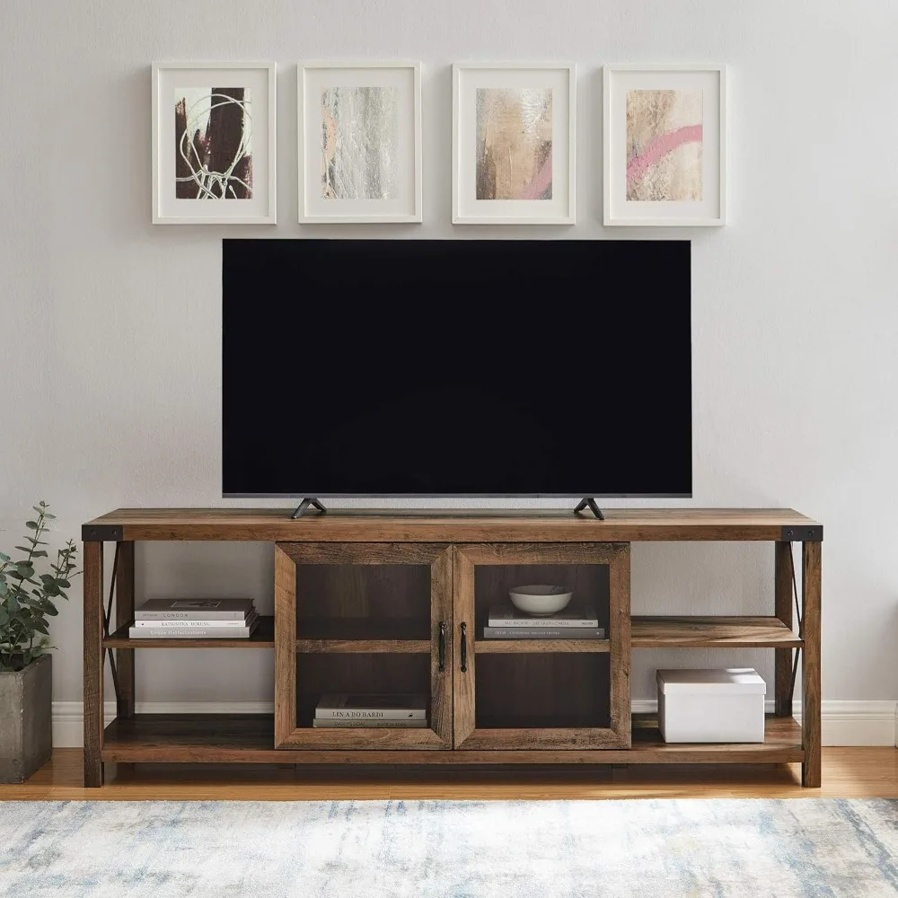 

Wood TV Stand for TV's Up To 80" Universal TV Stand for Flat Screen Living Room Storage Cabinets and Shelves Entertainment