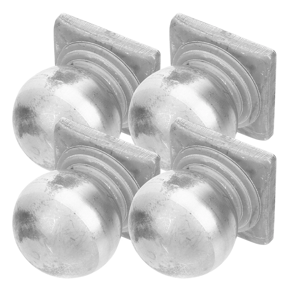 

4pcs Rail Post Fence Accessory Iron Tops Sturdy Durable Replacement for Guardrail Column Railing Wall Fence Parts