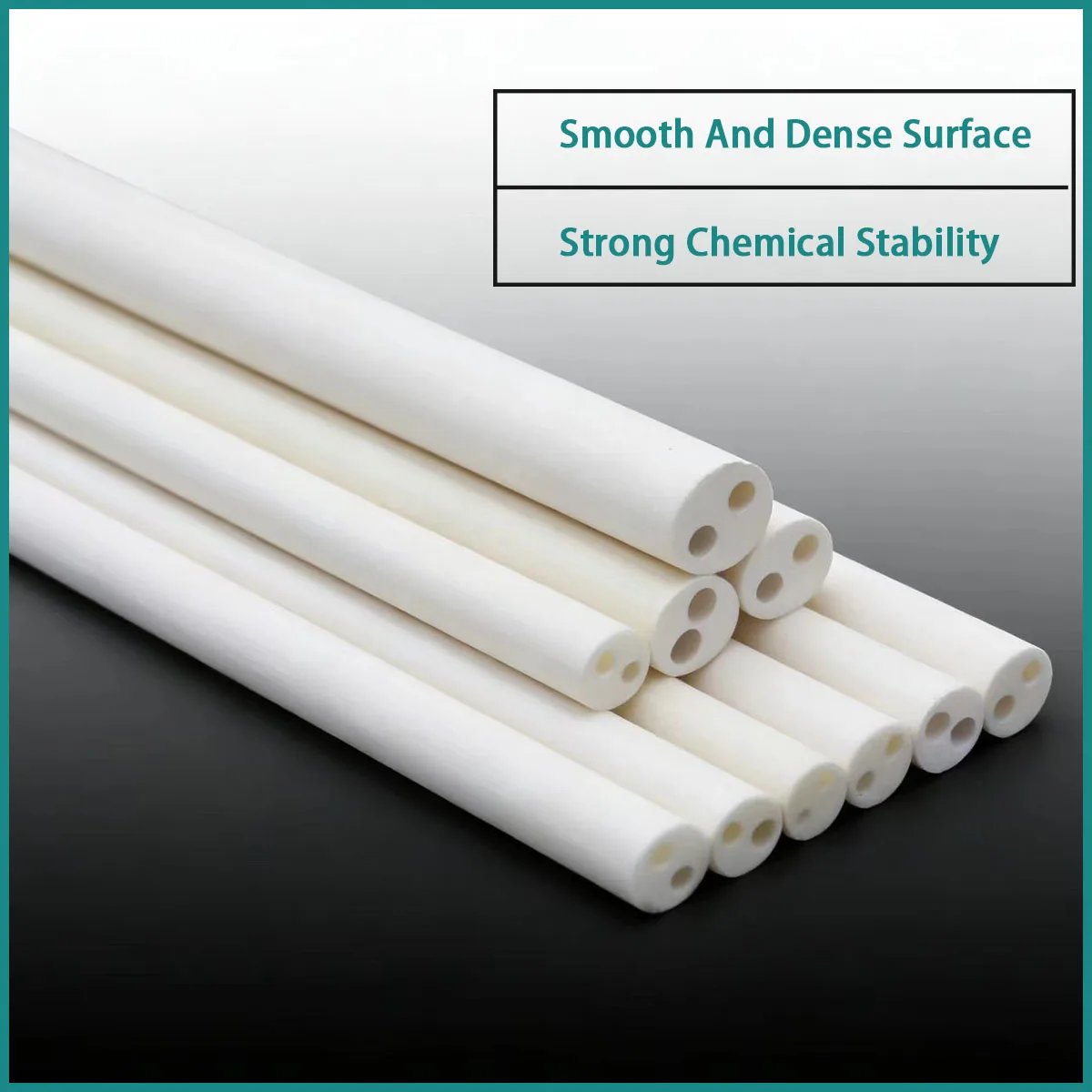 Aluminum oxide double hole ceramic tube with a diameter of 1-8mm is used for high-temperature insulation