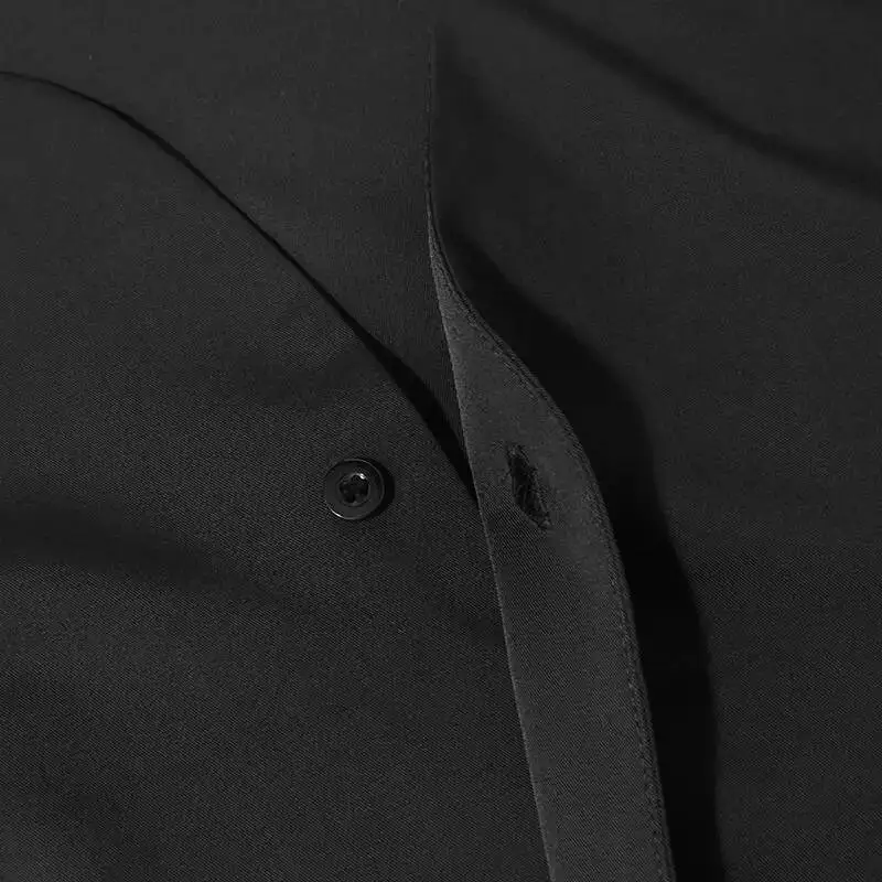 Mesh Apparel Short Bulk Shirts For Men Male Autumn Casual Loose Lrregular Collarless Long Sleeve Shirt