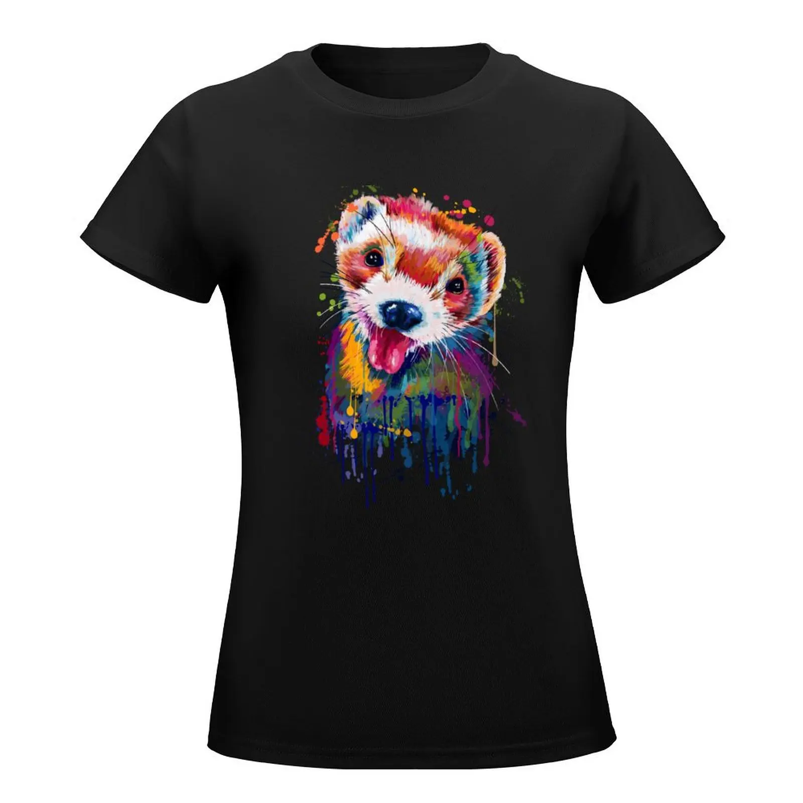 Ferret - Ferret Lover - Ferret Animal Color T-Shirt plus size tops summer tops t-shirts for Women cotton