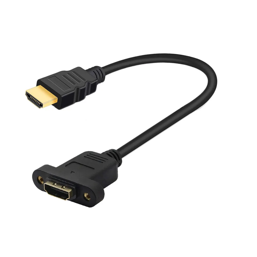 30cm Gold Plated HDMI-compatible Extension Cable Male to Female With Screw Panel Mount HD 1080P For PSP HDTV
