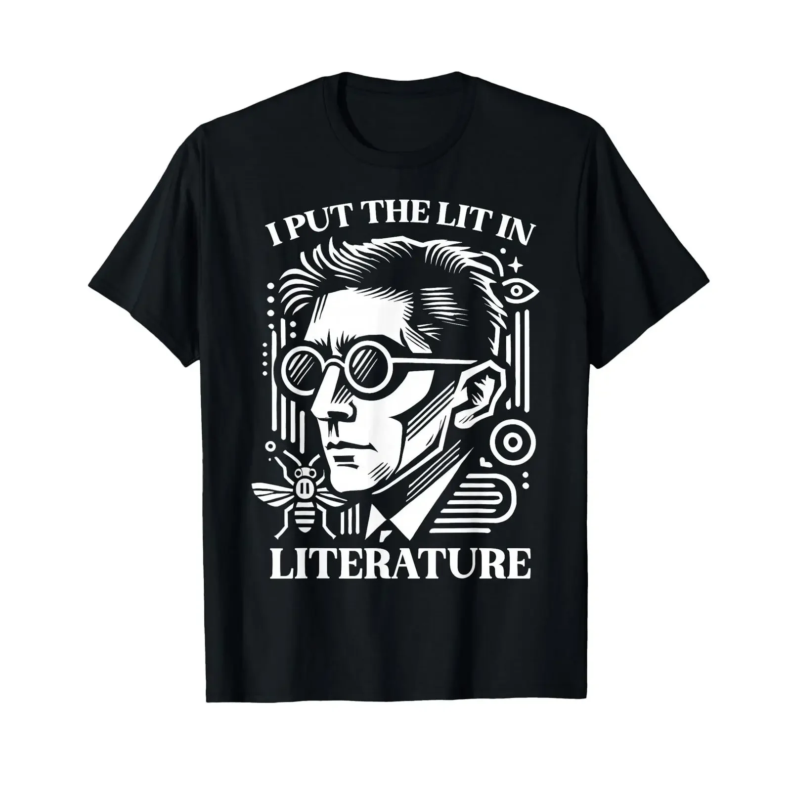 Illuminated Literature Franz Kafka Writer and Kafkaesque Author T Shirt black vintage Washed Versatile Casual Comfortable homme