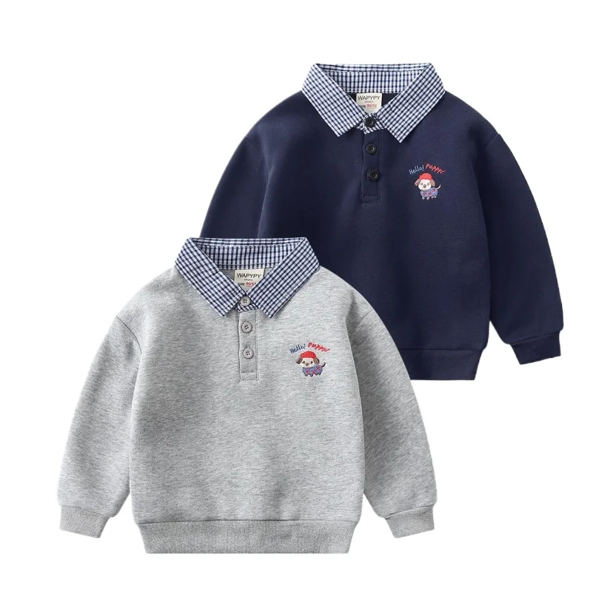 

Весенне-осенние свитшоты и поло для мальчиков, детские топы и комплекты одежды