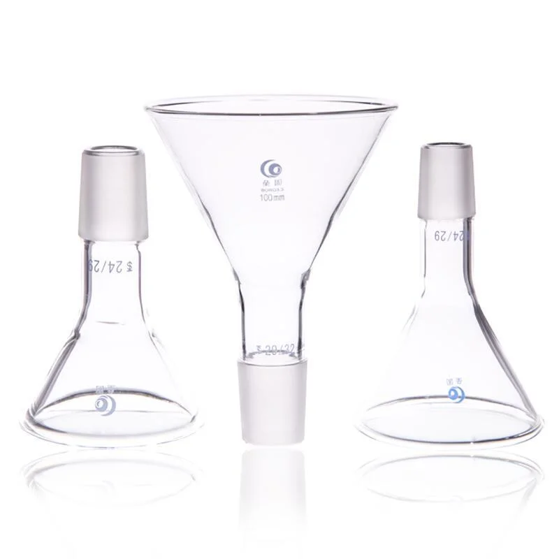 

1Pcs Clear 50mm to 150mm Chemistry Laboratory Glassware , Glass feeding Funnel, Tapered funnel with standard frosted opening