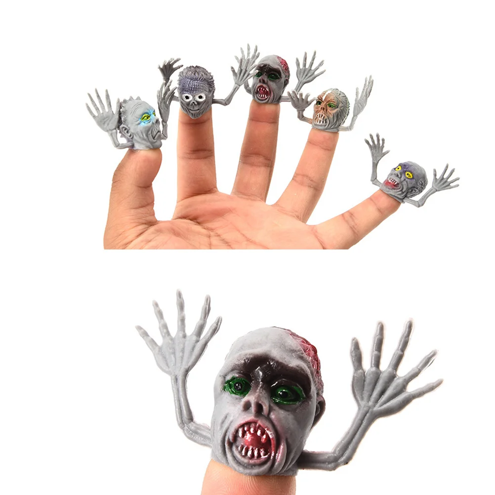 6 stücke Fingerpuppen Lustige Simulation Zombie Finger Requisiten Halloween Hexe Interaktive Spielzeug Requisiten Kreative Finger Spielzeug für Kind Kind