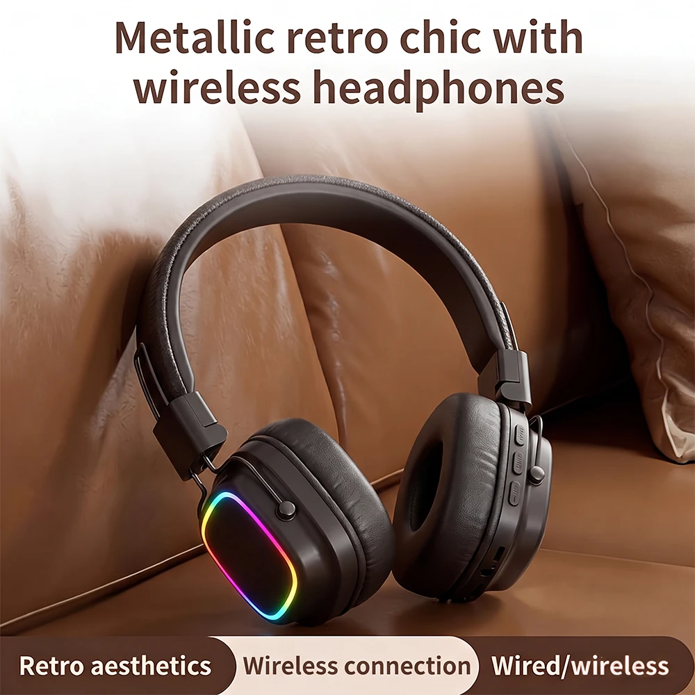 Anc Wireless Over Ear Headphones - Choice BT1636 레트로 클래식 무선 헤드폰