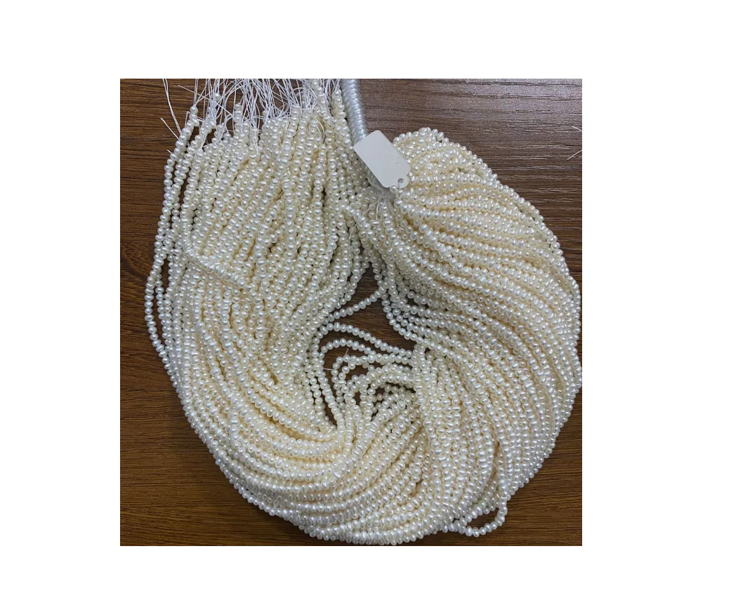 

Wholesale Around 15"3mm Natural Sea White Unique Pearl Unfinished Nekclace DIY Jewelry Single Strand Women Pearls