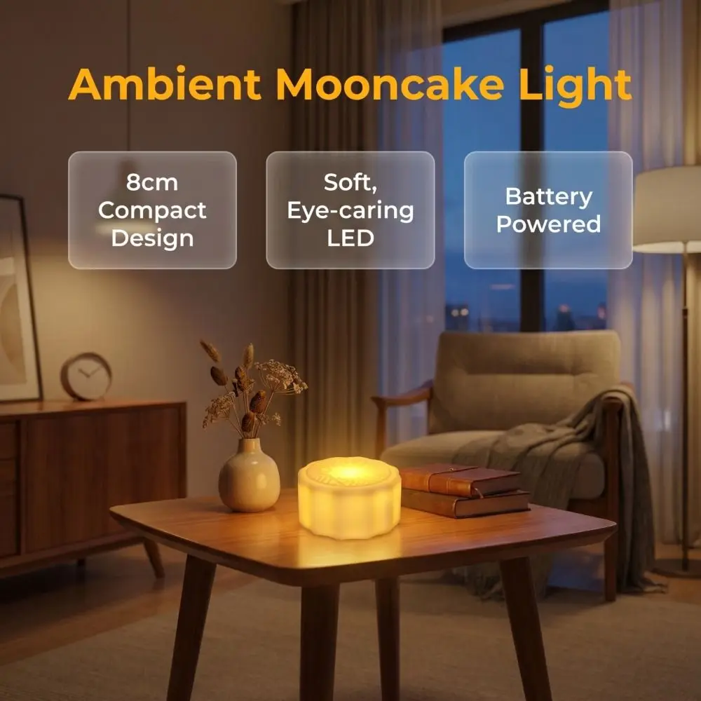 Creative-Shaped Mooncake Night Light Luxury High-End Atmosphere High-End Night Light Creative-Shaped Night Light Wonderful Gift