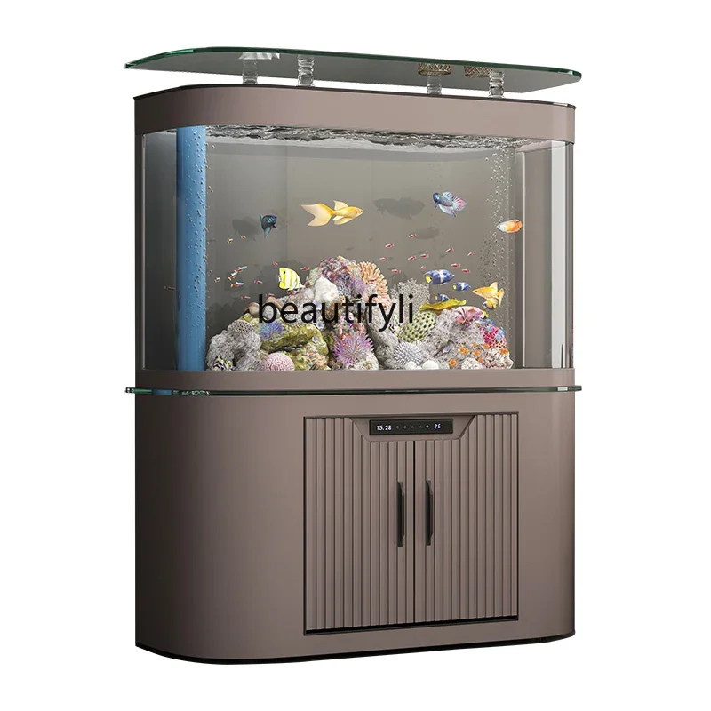 Light Luxury Fish Tank Living Room Home Large Smart Bottom Filter Wall Glass Ecological Change Water