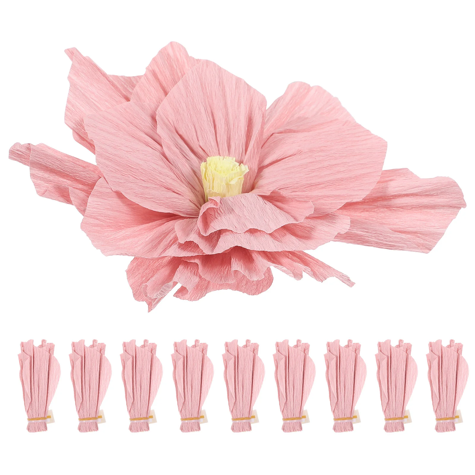 

10 Pcs Crepe Paper Bouquet Flower Decorations for Party Household Flowers Wall Pink Adorn