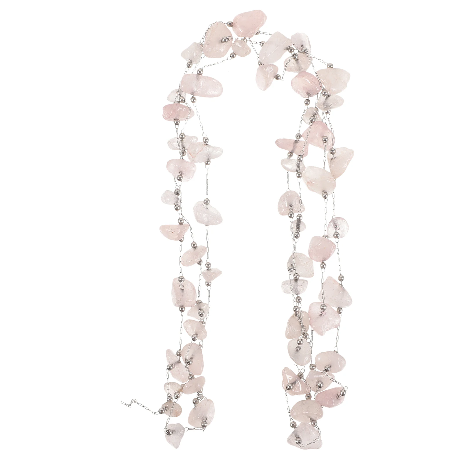 

1M Stainless Steel Natural Stone Beads DIY Necklace Bracelet Making Supplies Silver Color Decorative Chain Jewelry Craft Project