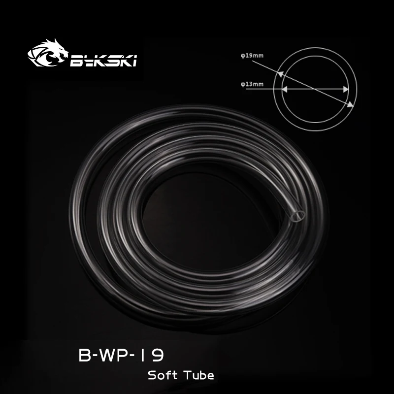 Bykski-Tubulações transparentes da mangueira da água, 10mm diâmetro interno mais 16mm diâmetro exterior, tubo do PVC, 1 m pelo PC