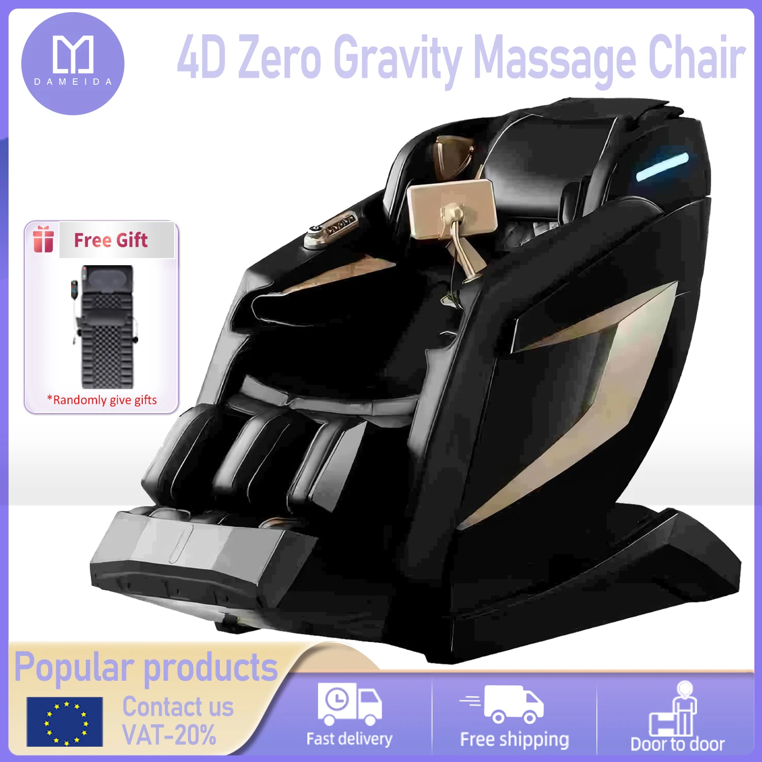 

3 year warranty 4D Massage Chair Zero Gravity Full Body Airbags SL Track Bluetooth Music Thai Stretching AI Voice Control Heatin