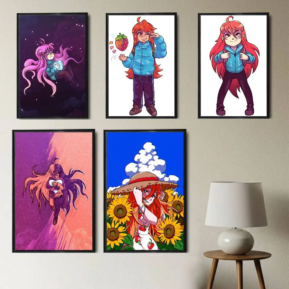

game Celeste Mountain Celeste Poster Trendy Wall Art For Coffee Office Bar Decoration Best Gift Good Sticker Printed On PP Paper