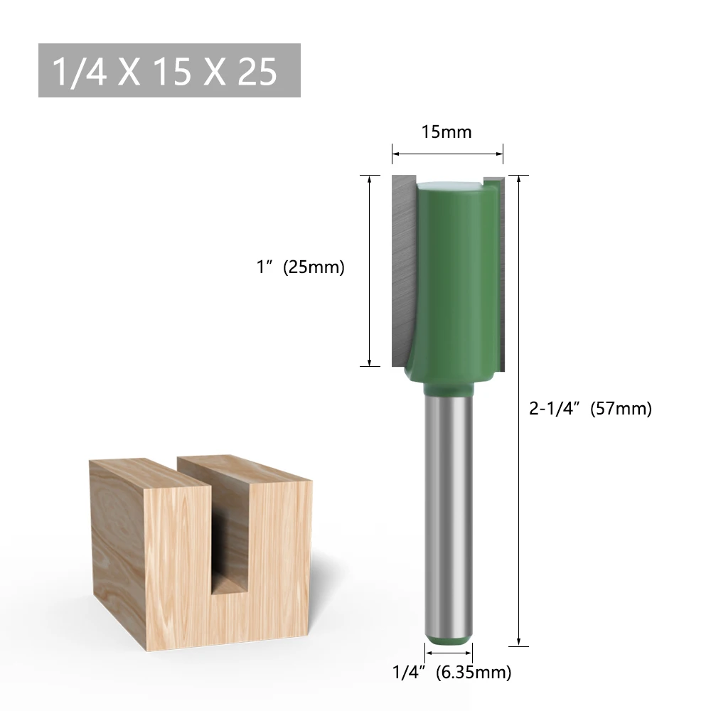 LAVIE 1pc 1/4mm Shank Straight Bit Tungsten Carbide Double Flute Router Bits Milling Cutter For Wood Woodwork Tool C07-002