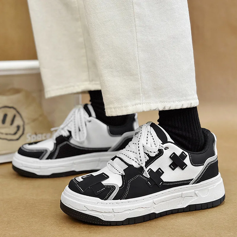 Men Shoes Punk Hip Hop Skateboard Shoes Male Casual Sneakers Outdoor Lace Up Sport Shoes Men's Vulcanized Platform Shoes