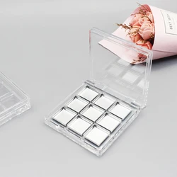 Clear Square Eyeshadow Case 9 Grids Palette Eye Makeup Storage Box Empty Eyeshadow Dish DIY Eyeshadow