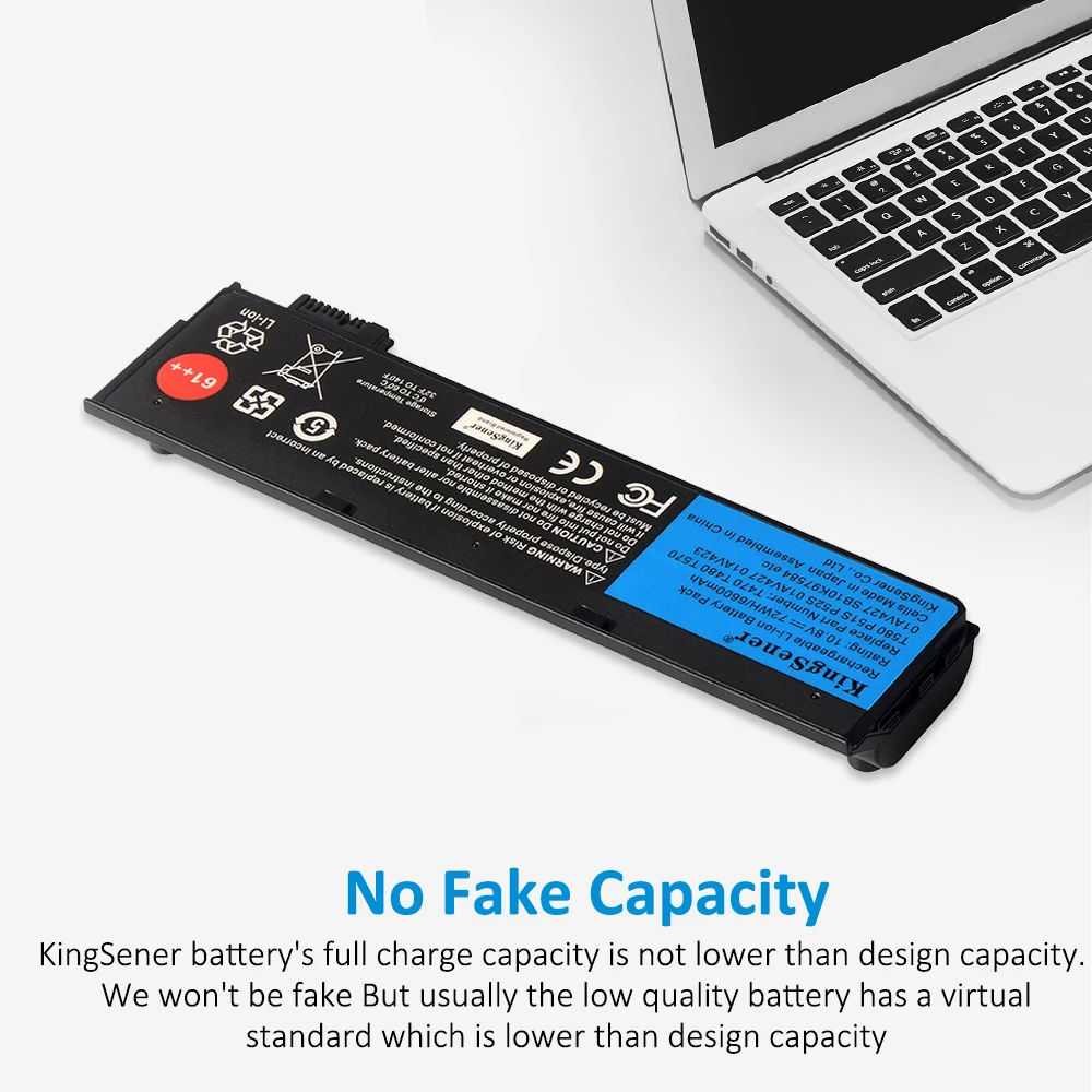 KingSener Bateria do laptopa Lenovo ThinkPad T470 T480 T570 T580 P51S P52S A475 A485 TP25 01AV427 01AV423 SB10K97584 48WH 72WH — zdjęcie produktu 4