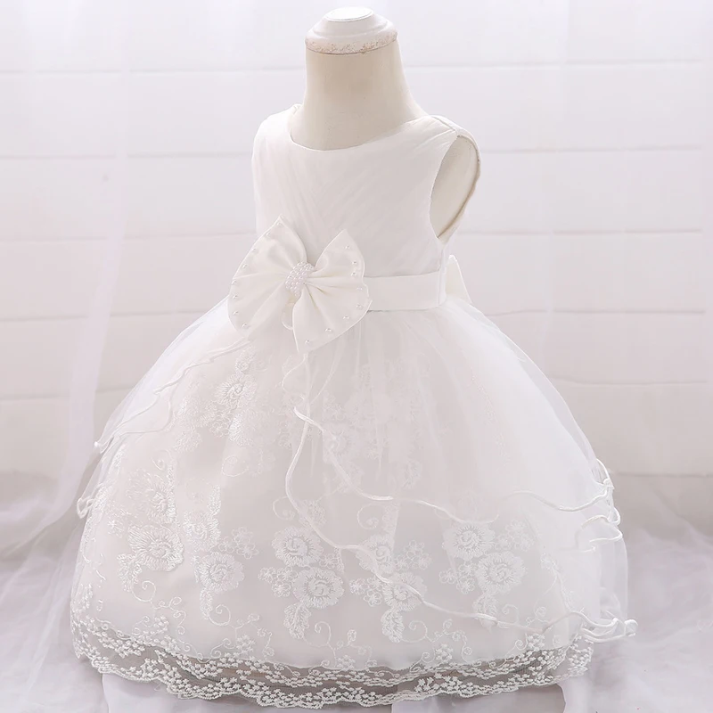 Toddler Infant First Birthday Dress For Baby Girl Clothes Bow Baptism Princess Dress Ceremony Girls Party Gown Vestidos 0-2 Year