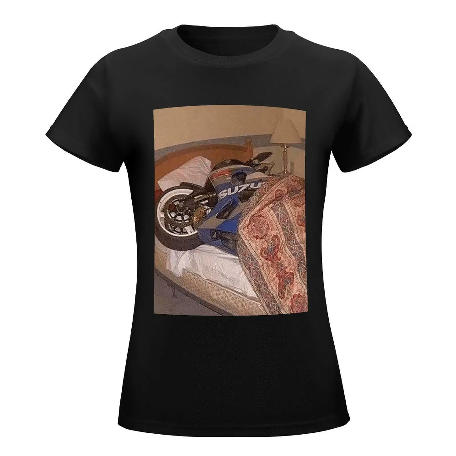 Motorcycle taking a nap - Cursed Image #0026 | Cursed Images Collection T-Shirt tees white t-shirts for Women