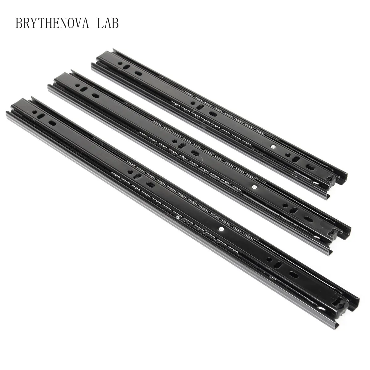 3 Section Soft Close Ball Bearing Drawer Slides Full Side Extension Mount Runner Damping Buffer Cabinet Rails 11/13/15inches