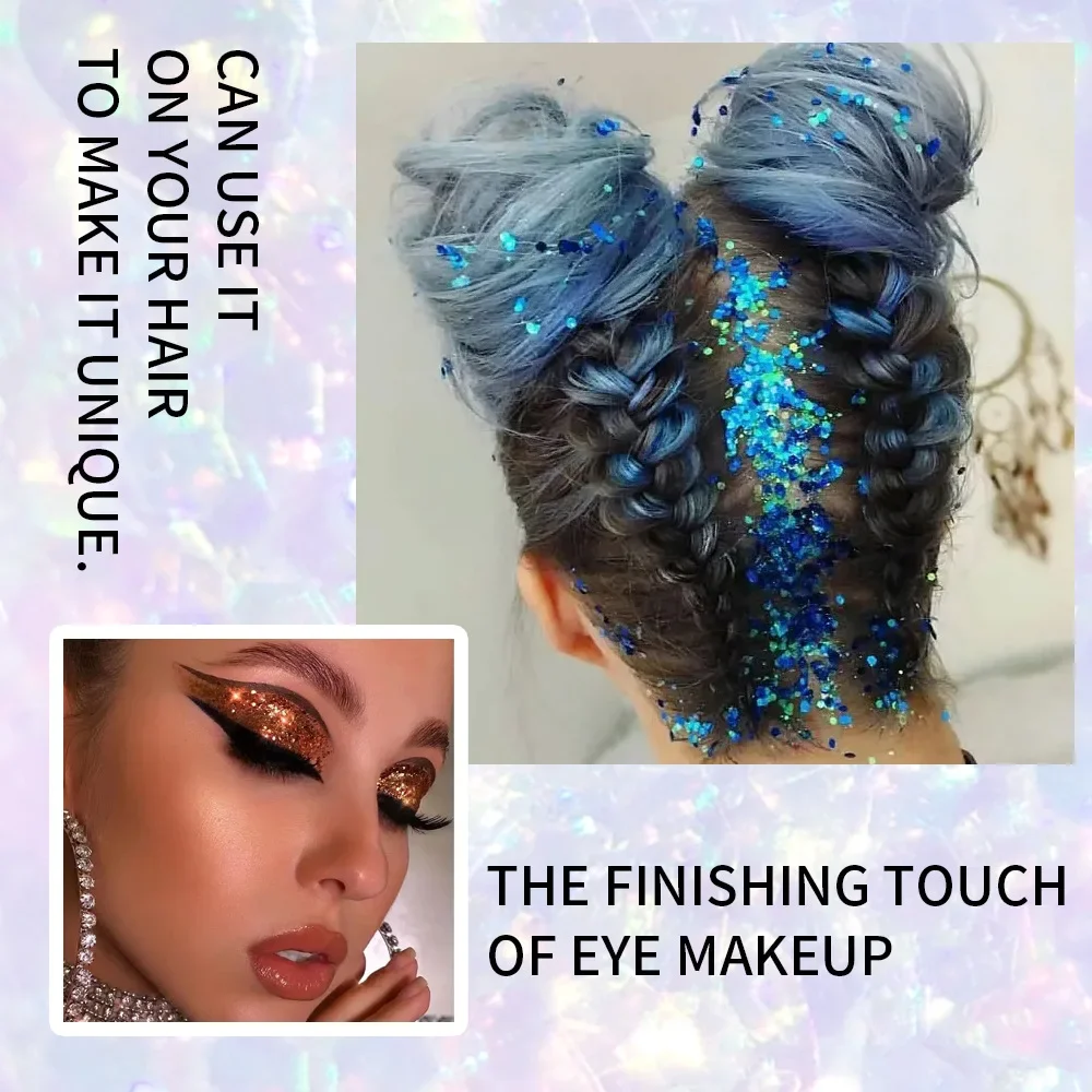 10-Farben-Glitzer-Lidschatten für Gesicht und Augen, Glitzer-Lidschatten-Palette, professionelles koreanisches Make-up, Pailletten, schimmernde, helle Lidschatten-Palette