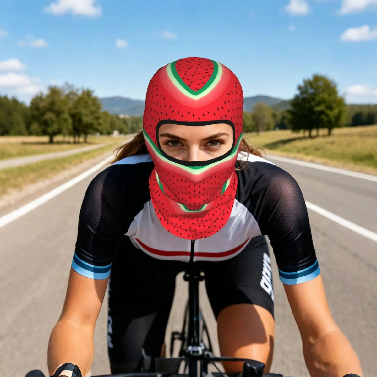 Watermelon Stripes Breathable Thin Balaclava Full Face Mask Sun Protection Neck Gaiter For Motorcycle Fishing Outdoor