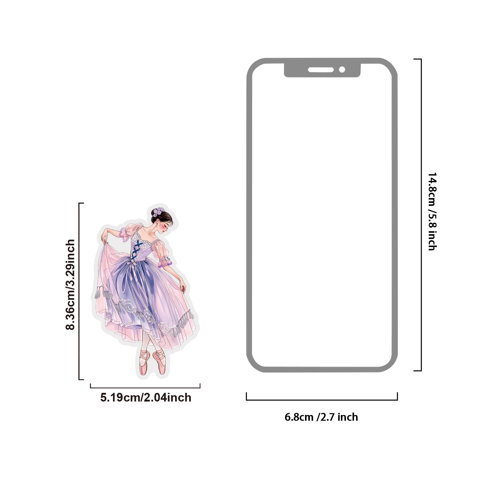 Etori Life Purple Tone Atmosphere Ballet Girl Stickers Dance Theme Journal Collage Diary Decoration Materials 30Pcs Suitable for Laptops, Water Bottles, Guitars, Suitcases, Helmets, Bicycles, Scrapbooking Supplies, Office Decoration Accessories, Party Decorations, Accounting Supplies, Art Aesthetics, School Supplies, Irregular Shapes, Very Perfect Stickers, Birthday Gifts, Back-To-School Season